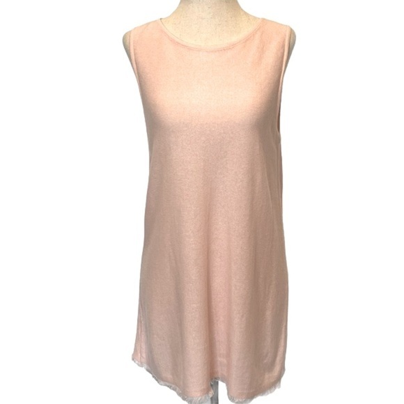 J. Jill Light Pink Linen Blend Fringe Bottom Tank Size XS - Picture 2 of 10